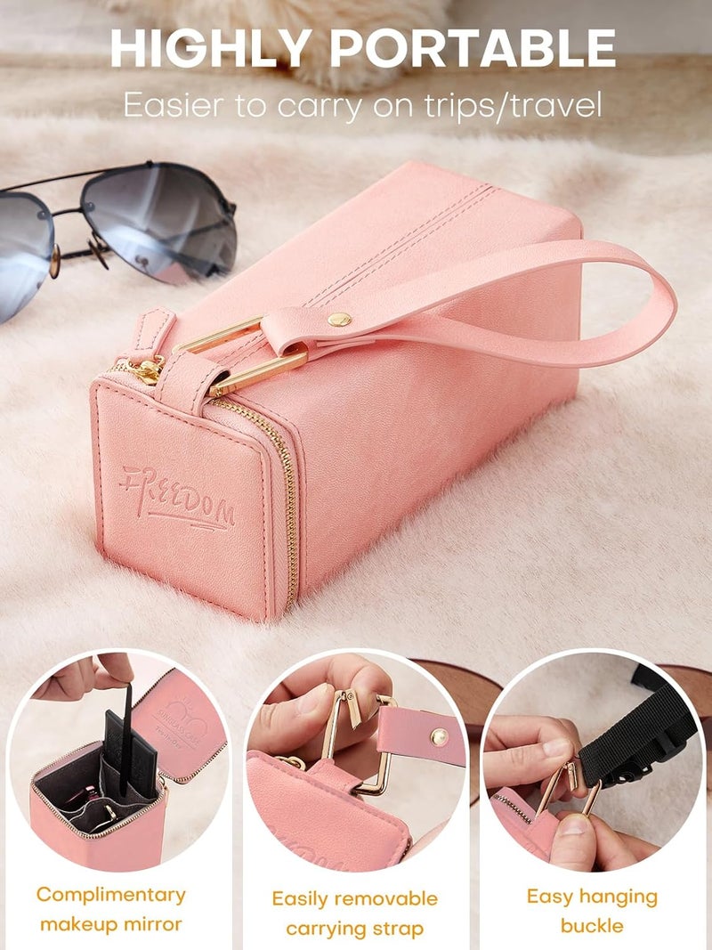 cloudever Sunglasses Travel Case Organizer Hangable for Men Women, Eyeglasses Foldable Storage Organizer - Image 2